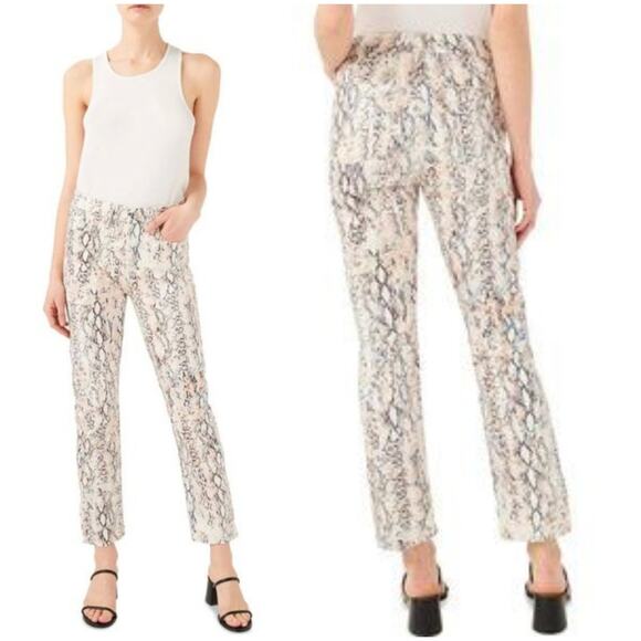 7 For All Mankind JEN7 Women's Snake Print Ankle Skinny Jeans Size 10 Stretch - Picture 1 of 9